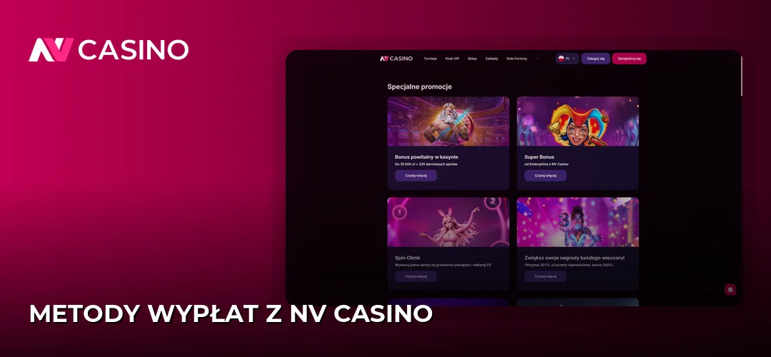 Metody wypłat z NV Casino