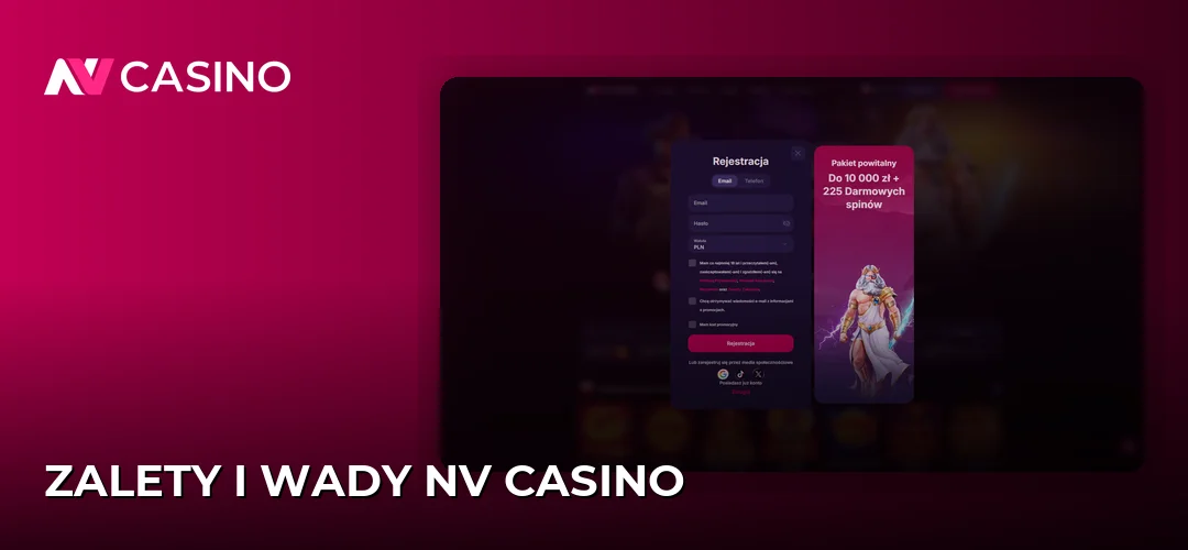 Zrzut ekranu strony NV Casino