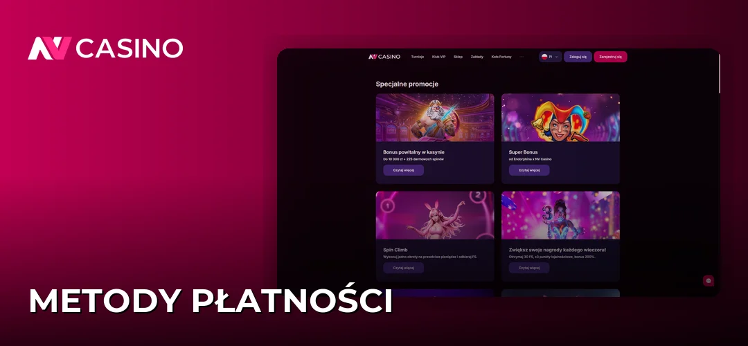 Zrzut ekranu strony NV Casino