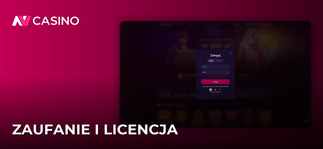 Zrzut ekranu strony NV Casino