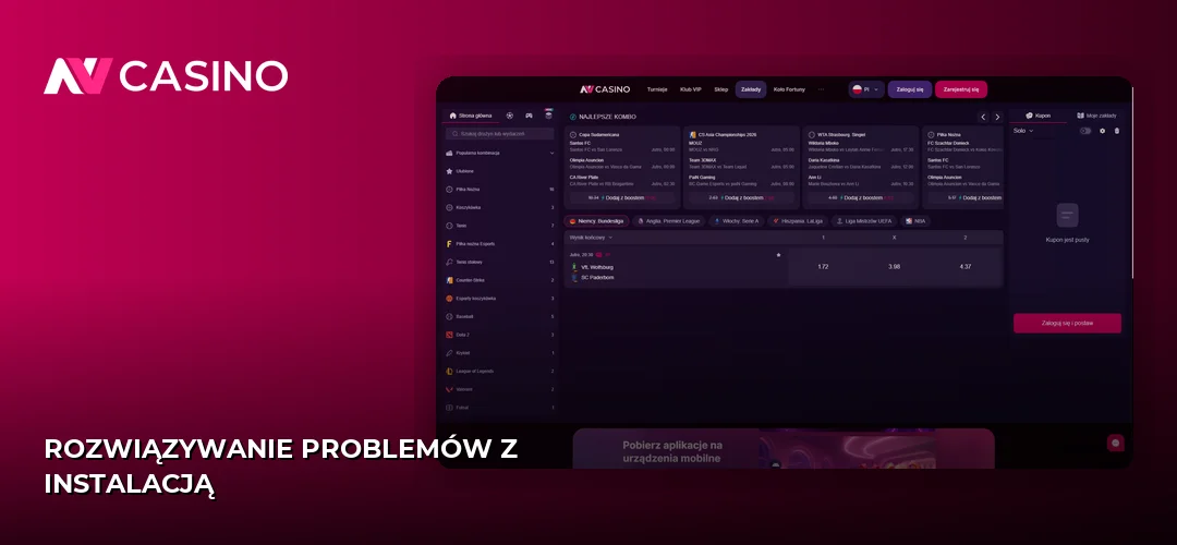 Zrzut ekranu strony NV Casino