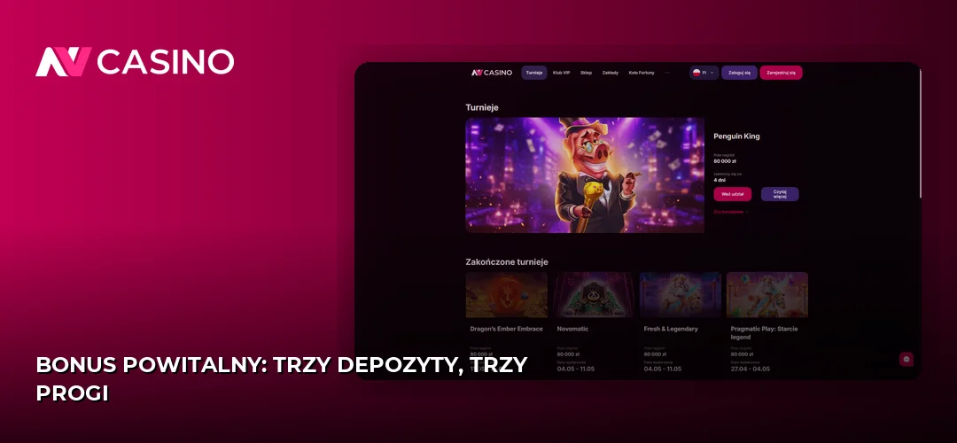 Zrzut ekranu strony NV Casino
