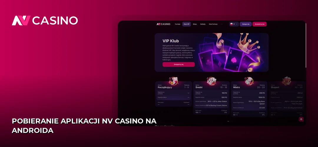 Zrzut ekranu strony NV Casino