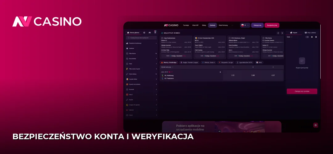 Zrzut ekranu strony NV Casino