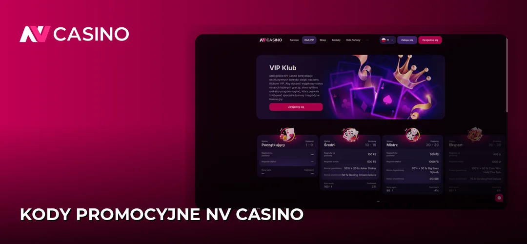 Zrzut ekranu strony NV Casino