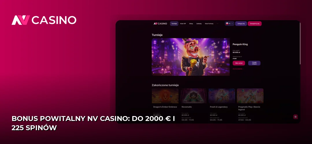 Zrzut ekranu strony NV Casino